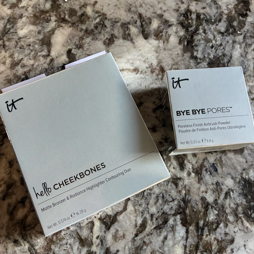 IT Cosmetics Duo Hello Cheekbones & Bye Bye Pores Powder NEW